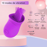 Wholesale prices G Spot Silicone Vibrator Tongue Oral Licking Nipple Vagina Women Clitoris Stimulator