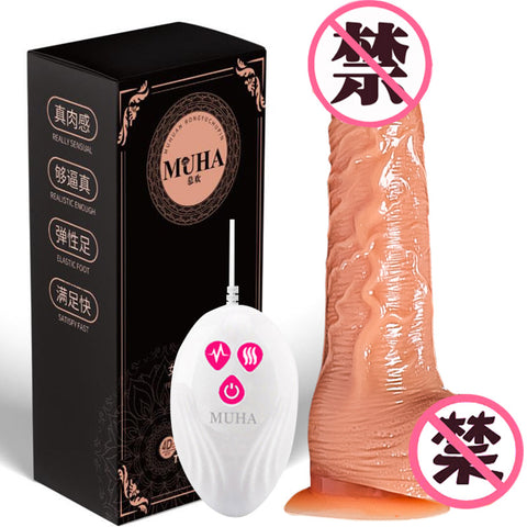 Wholesale prices Wired heating telescopic Dildo Big Realistic Dildo With Suction Cup Fake Penis