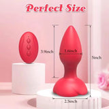 Wholesale prices  Rose Wireless Remote Vibrator Sex Toy Anal Plug Male Prostate Massage Vagina G Spot Dildo Butt Plug