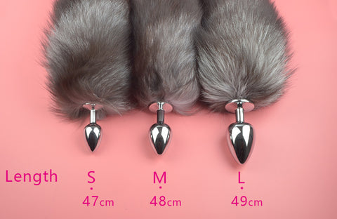 Wholesale prices 3 Sizes Fox Tail Anal Plug Metal Anus Butt Plug Sex Products Flirting Couples Toys