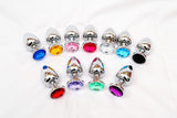 Wholesale prices 3 Size Anal Plug Stainless Steel Crystal Anal Plug Removable Butt Plug Stimulator Anal Sex Toys Prostate Massager