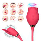 ローズ G スポット吸引バイブレーター舐め舌乳首クリトリスデュアル刺激女性クリトリス刺激装置