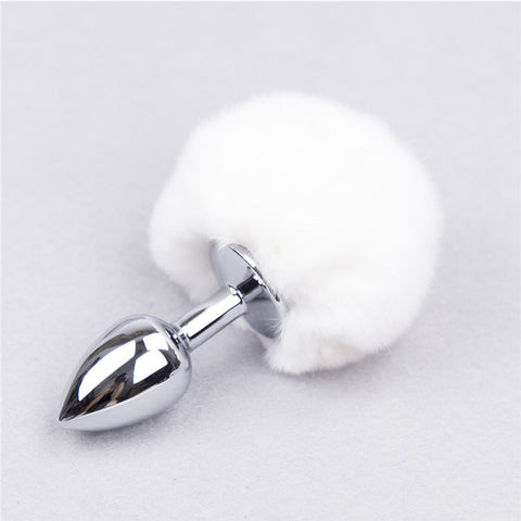 Wholesale prices Rabbit Tail Stainless steel Anal Plug Metal Anus Butt Plug Flirting Couples Toys For Women Men Gay