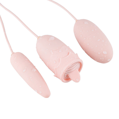 3 個女性 G スポット乳首膣クリトリス刺激吸盤舐め USB 振動卵