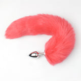 Wholesale prices  M Size Artificial Fox Tail Stainless steel Anal Plug Metal Anus Butt Plug Products Flirting Couples Toys