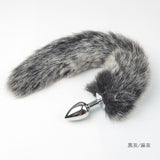 Wholesale prices  M Size Artificial Fox Tail Stainless steel Anal Plug Metal Anus Butt Plug Products Flirting Couples Toys