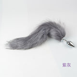 Wholesale prices  M Size Artificial Fox Tail Stainless steel Anal Plug Metal Anus Butt Plug Products Flirting Couples Toys